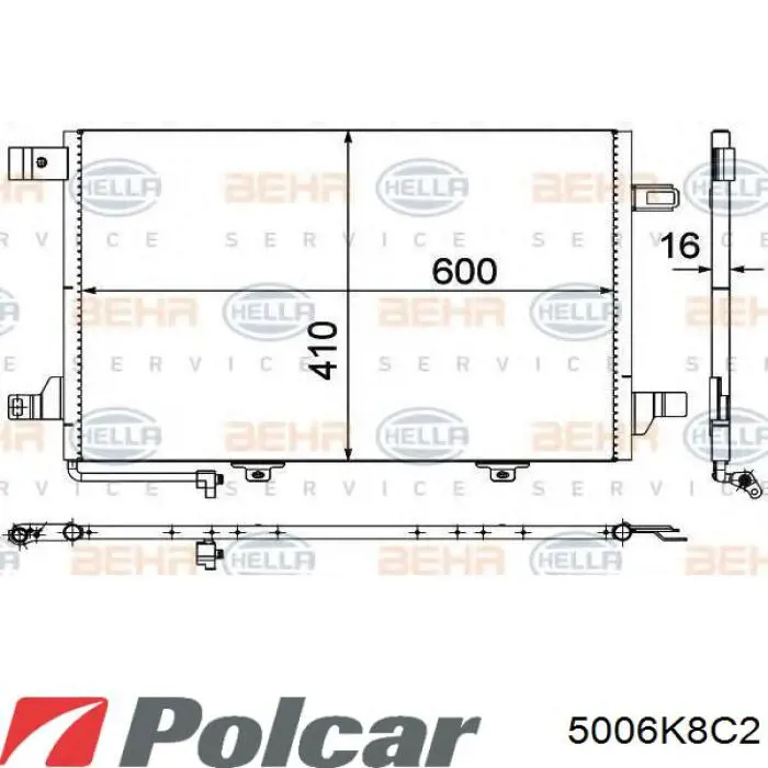 5006K8C2 Polcar радіатор кондиціонера