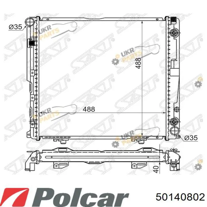 50140802 Polcar радіатор охолодження двигуна