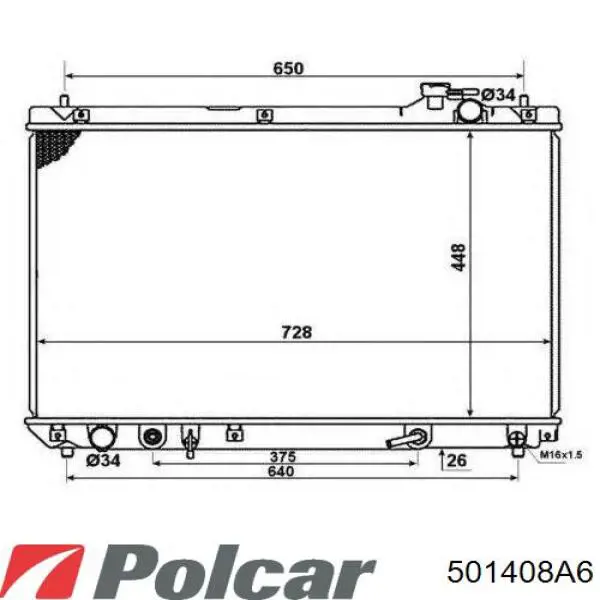Радіатор 501408A6 Polcar