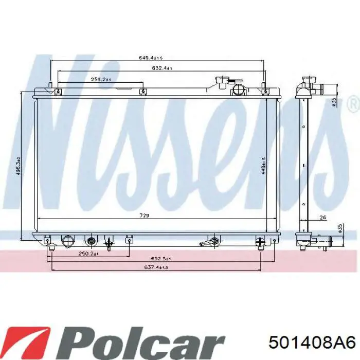 Купити 501408A6 Polcar Радіатор двигуна