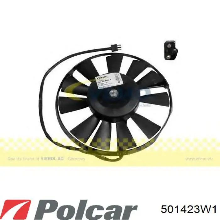 501423W1 Polcar електровентилятор охолодження в зборі (двигун + крильчатка)