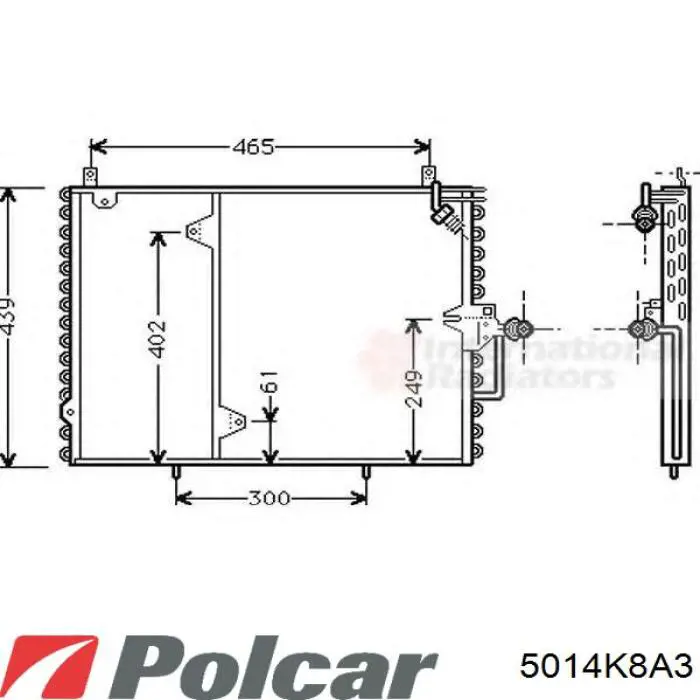 Радіатор кондиціонера 5014K8A3 Polcar