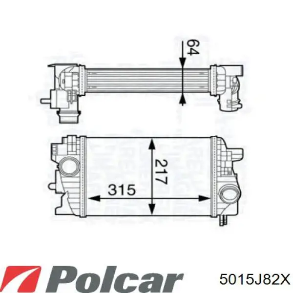 5015J82X Polcar радіатор интеркуллера