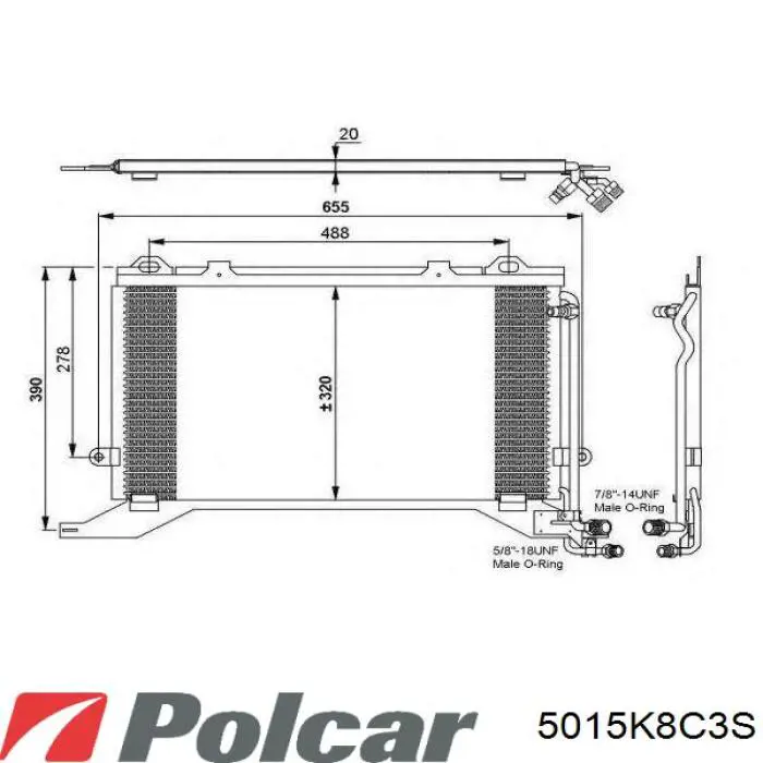 Купити 5015K8C3S Polcar Радіатор системи охолодження кондиціонера