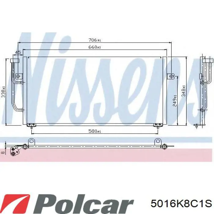 Радіатор кондиціонера 5016K8C1S Polcar