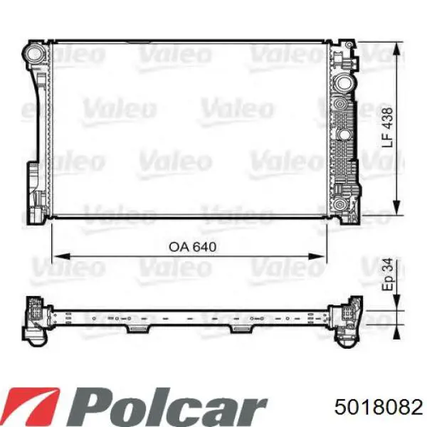 Радіатор основний Polcar 5018082 ціна, від 126.38 USD