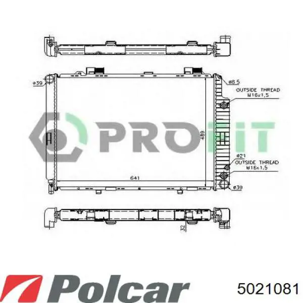 5021081 Polcar Радіатор охолодження двигуна