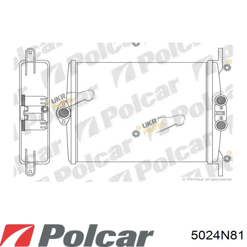 Радіатор пічки (обігрівача) Polcar 5024N81 ціна, від 21.62 USD