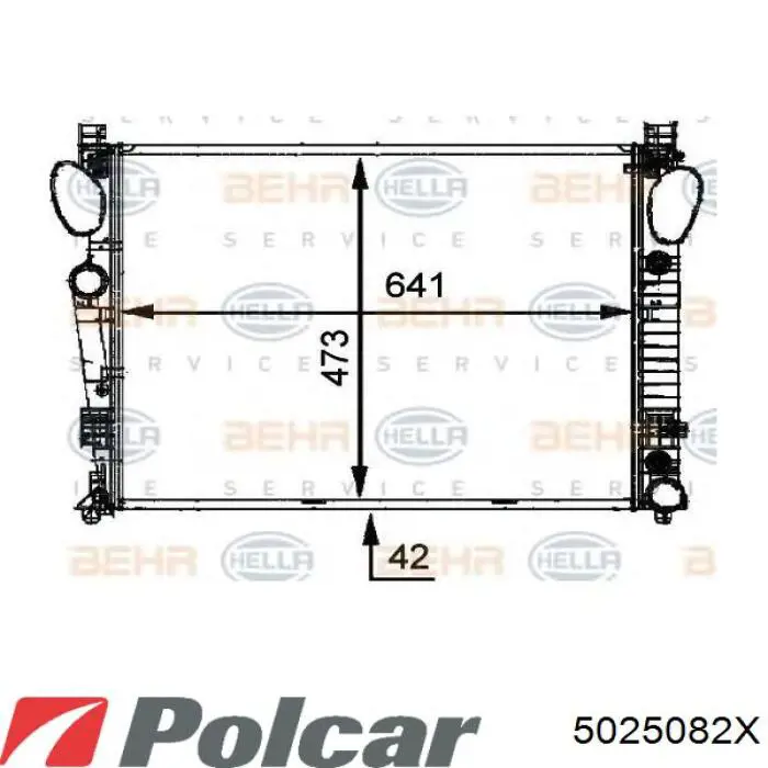 5025082X Polcar Радіатор охолодження двигуна