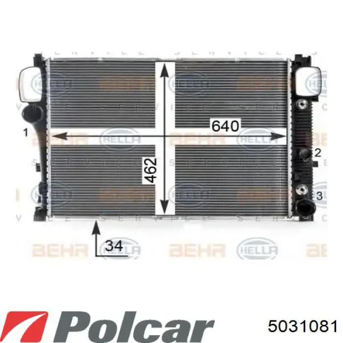 Купити 5031081 Polcar Радіатор двигуна