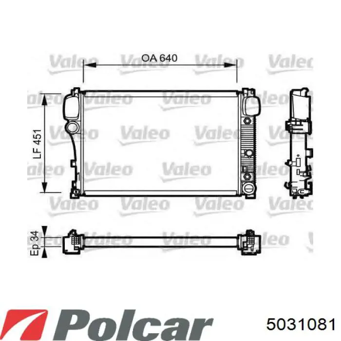 Радіатор основний Polcar 5031081 ціна, від 129.65 USD