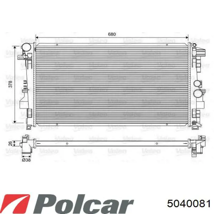 5040081 Polcar Радіатор охолодження двигуна