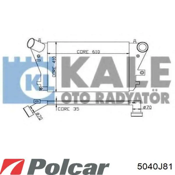 Радіатор интеркуллера 5040J81 Polcar