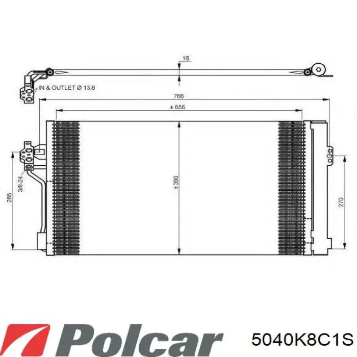 5040K8C1S Polcar радіатор кондиціонера