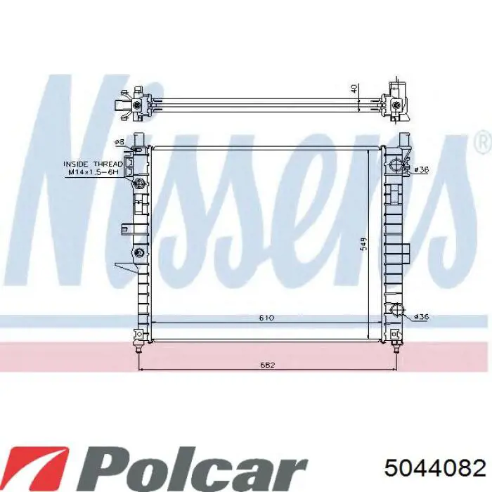 Радіатор охолодження двигуна 5044082 Polcar