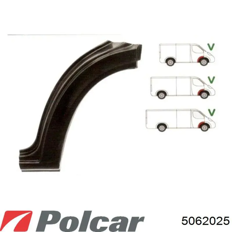 5062025 Polcar панель бризковика (лонжерону моторного відсіку, права)