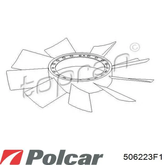 Вентилятор/крильчатка радіатора охолодження Polcar 506223F1 ціна, від 17.38 USD