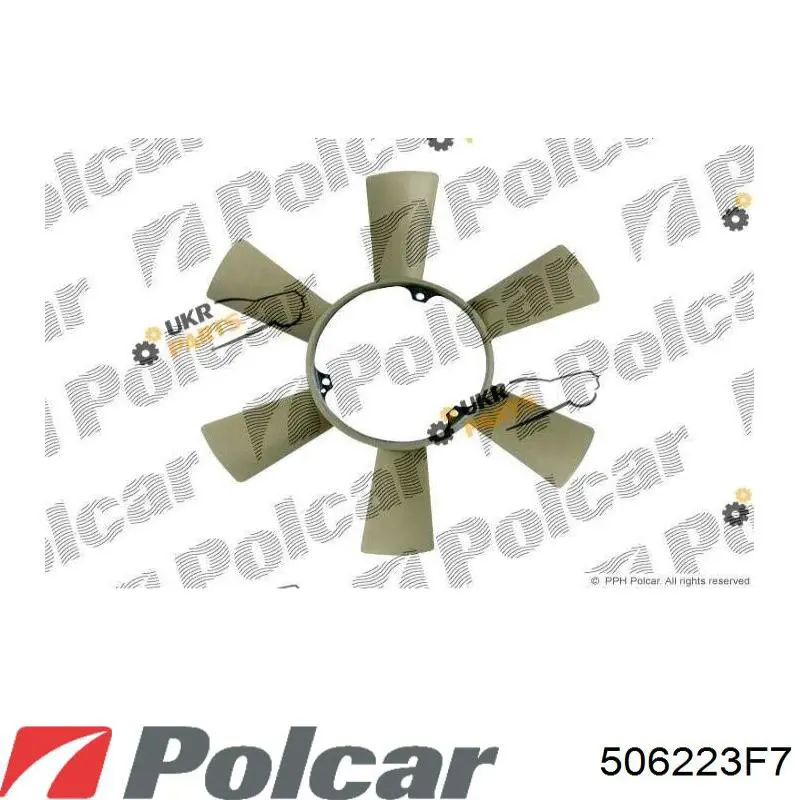 Вентилятор/крильчатка радіатора охолодження 506223F7 Polcar