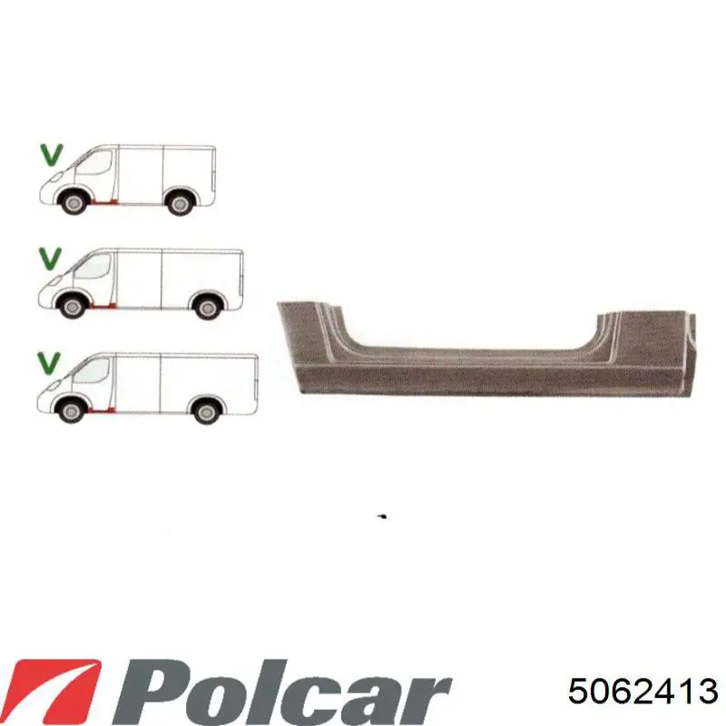 Купити 5062413 Polcar Поріг зовнішній лівий