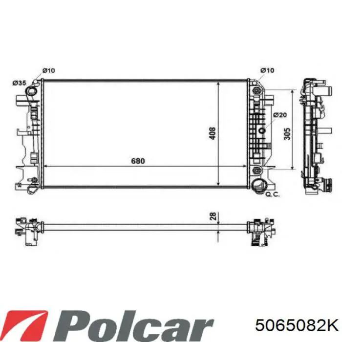 Радіатор основний Signeda RA627062 ціна, від 135.73 USD