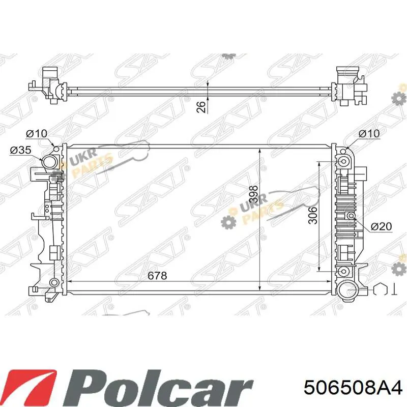 Купити 506508A4 Polcar Радіатор двигуна