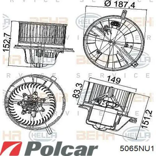Вентилятора пічки 5065NU1 Polcar