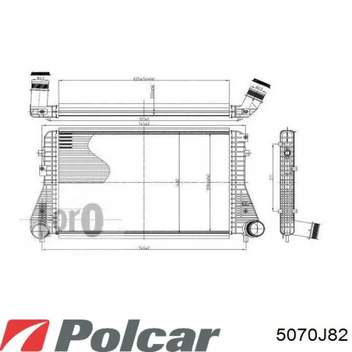 Система охолодження наддувочного повітря Polcar 5070J82 ціна, від 79.24 USD