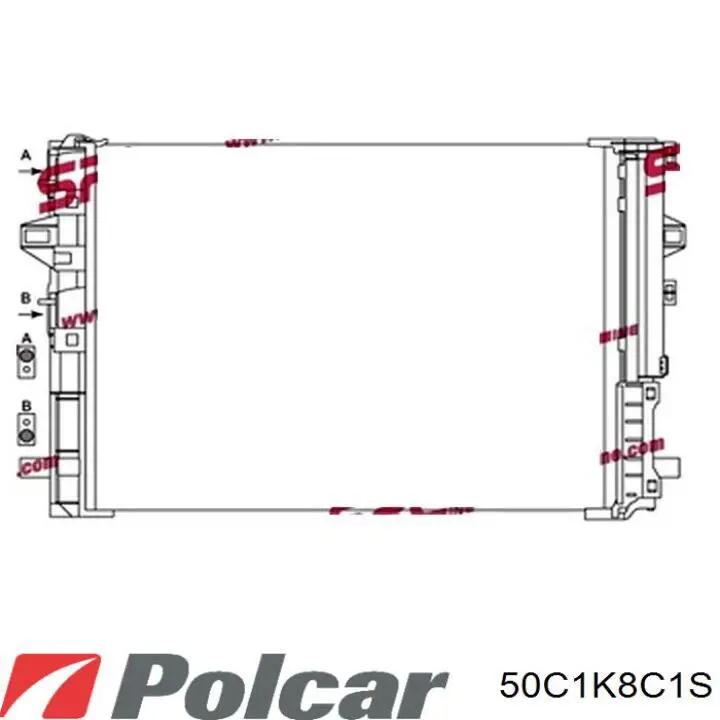 Радіатор кондиціонера 50C1K8C1S Polcar