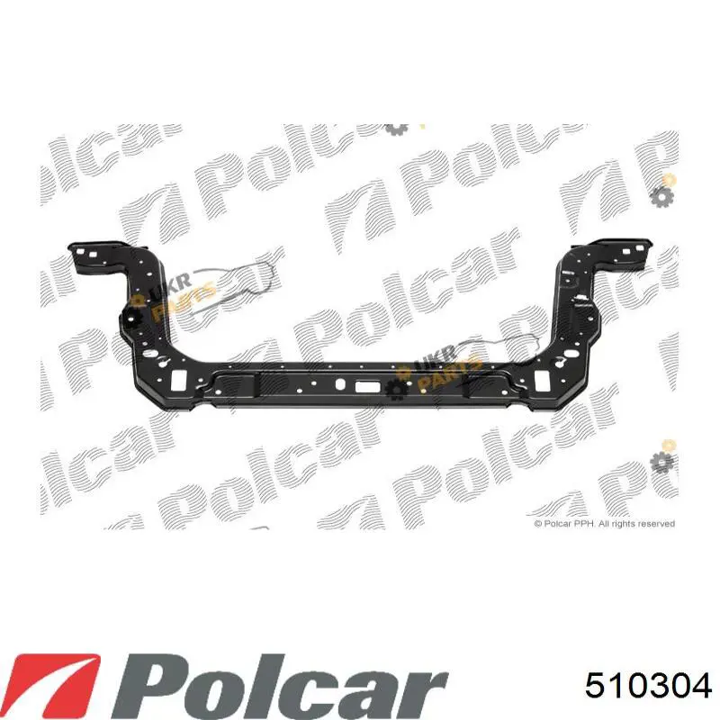 Супорт радіатора верхній/монтажна панель кріплення фар 510304 Polcar