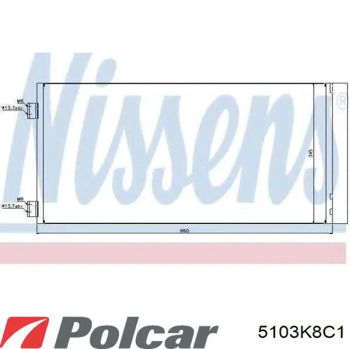 Купити 5103K8C1 Polcar Радіатор системи охолодження кондиціонера