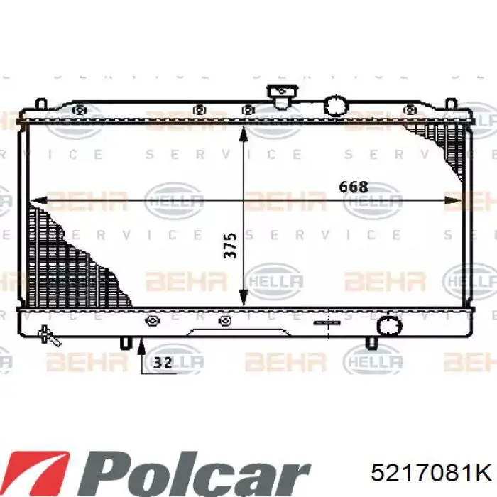 Радіатор охолодження Polcar 5221086