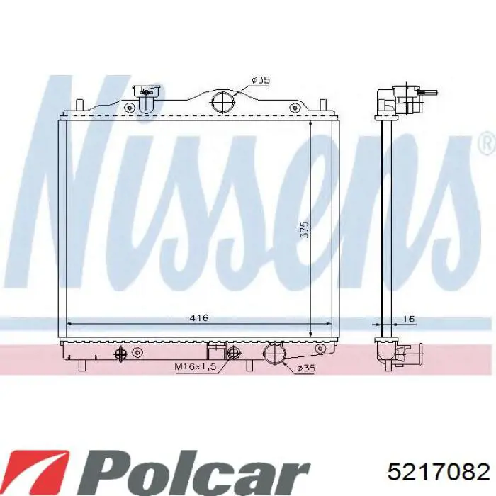 Радіатор основний Polcar 5217082 ціна, від 50.69 USD