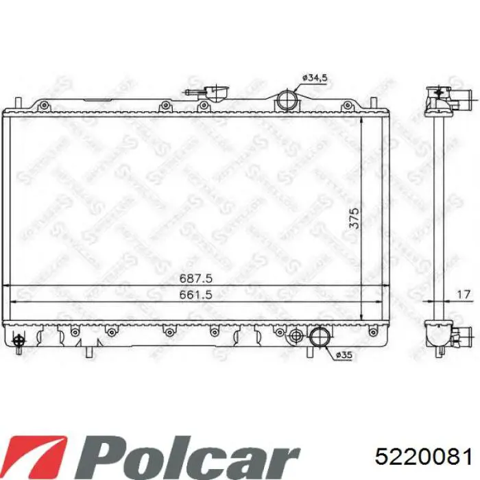 Купити 5220081 Polcar Радіатор двигуна