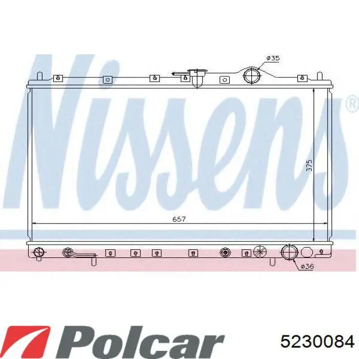 Радіатор основний Polcar 5230084 ціна, від 64.70 USD