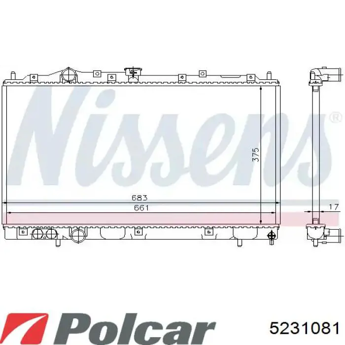 Купити 5231081 Polcar Радіатор двигуна