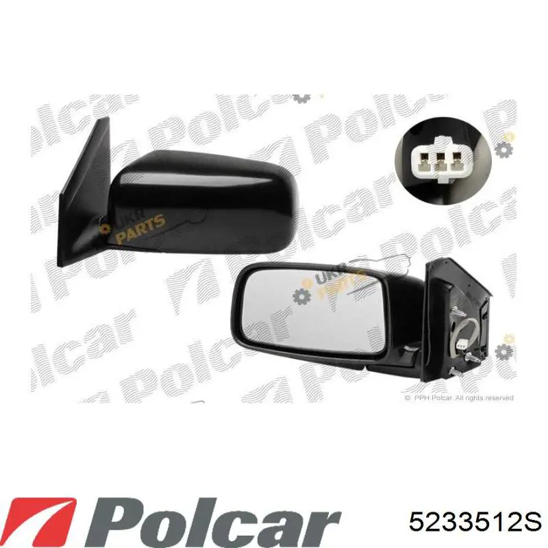 Праве бічне дзеркало Polcar 5233512S ціна, від 35.49 USD
