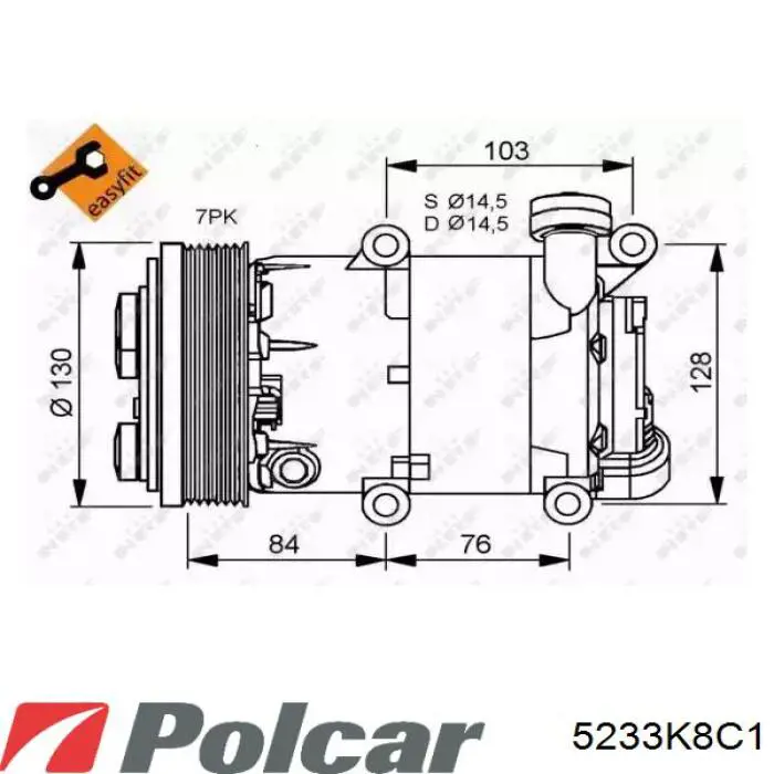 Купити 5233K8C1 Polcar Радіатор системи охолодження кондиціонера