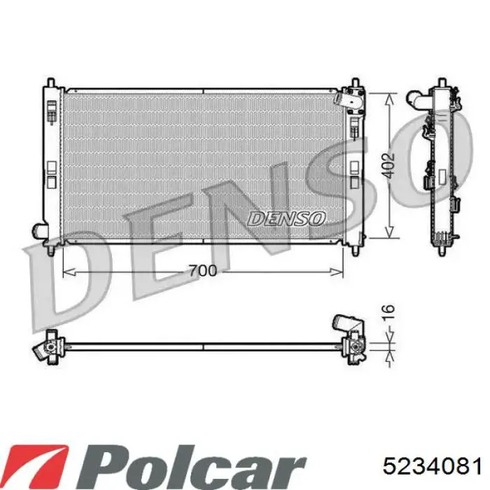 5234081 Polcar радіатор охолодження двигуна