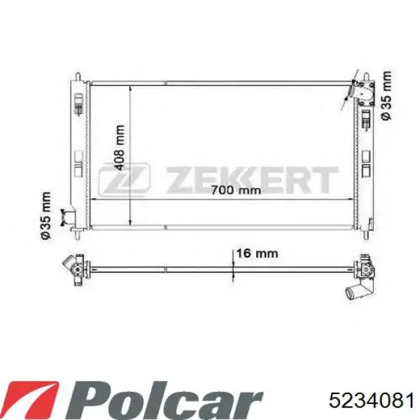 5234081 Polcar Радіатор охолодження двигуна