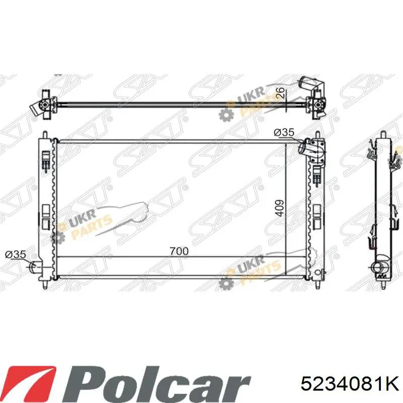 Купити 5234081K Polcar Радіатор двигуна