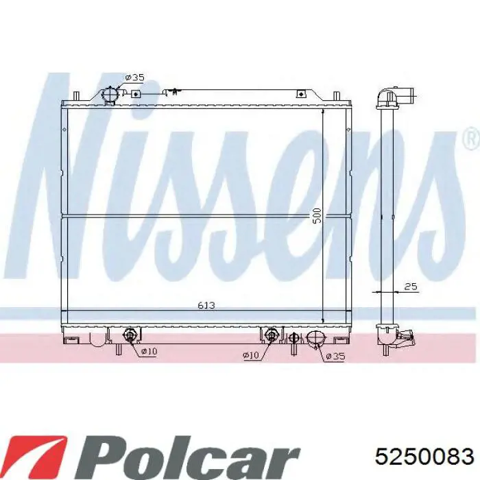 Радіатор основний Polcar 5250083 ціна, від 57.58 USD