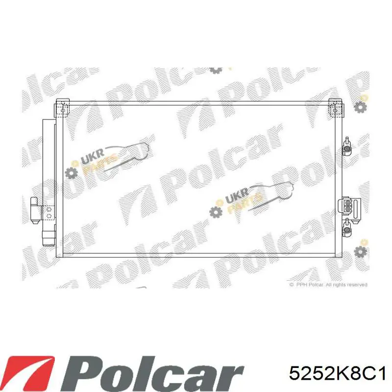 Конденсатор кондиціонера Polcar 5252K8C1 ціна, від 108.41 USD