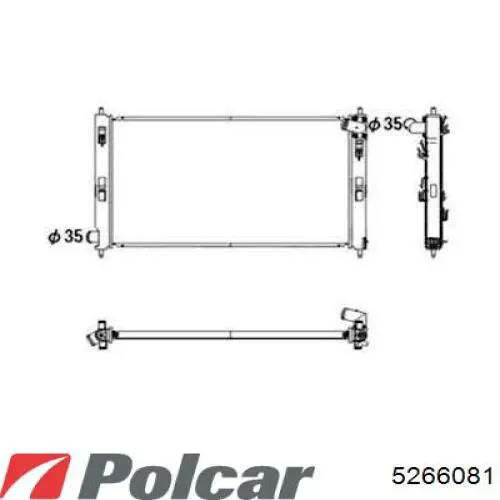 Радіатор основний Polcar 5266081 ціна, від 69.39 USD
