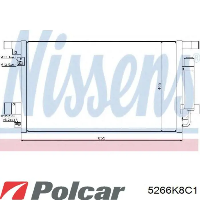 Радіатор кондиціонера 5266K8C1 Polcar