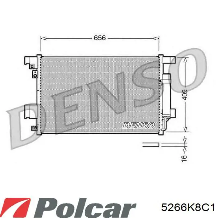 Радіатор кондиціонера 5266K8C1 Polcar