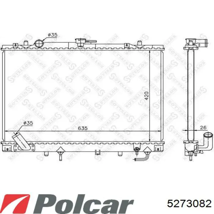 Купити 5273082 Polcar Радіатор двигуна