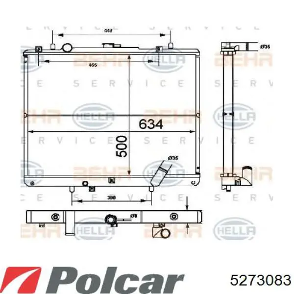 5273083 Polcar Радіатор охолодження двигуна
