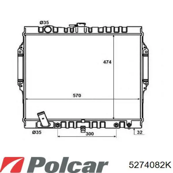 Радіатор основний Polcar 5274082K ціна, від 77.08 USD
