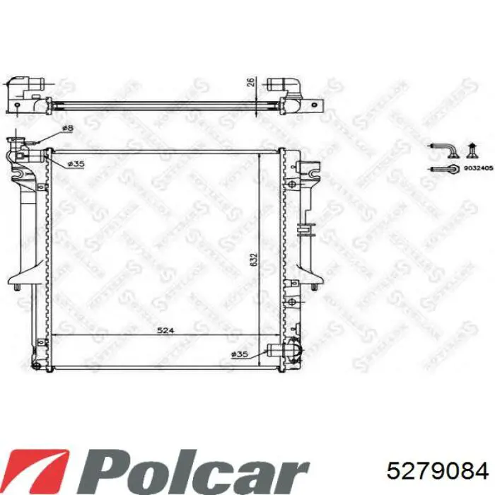 Купити 5279084 Polcar Радіатор двигуна