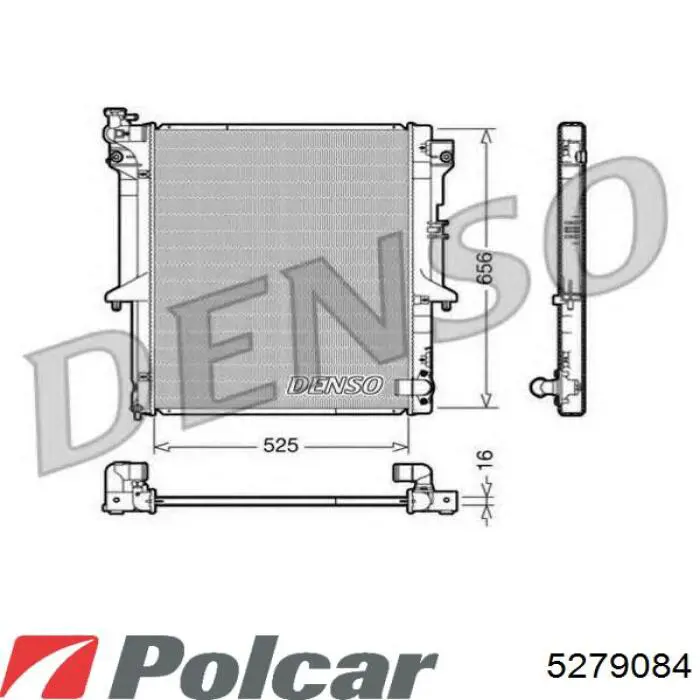 Радіатор основний Polcar 5279084 ціна, від 89.92 USD